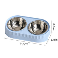 Elevated Stainless Steel Double Pet Bowl for Food and Water, Anti-Tip Design, Neck Protection for Cats and Dogs