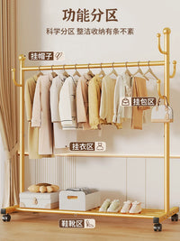 Freestanding Garment Rack with Storage Shelf and Hooks, Heavy Duty Clothes Drying Rack for Indoor Balcony Bedroom