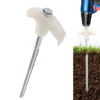 Carbon Steel Luminous Hexagon Ground Pegs for Tents - Electric Drill Compatible, Portable, Rotating Plastic Head