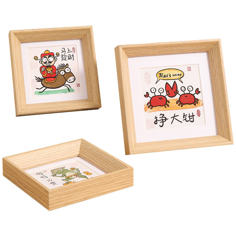 Mini Wooden Picture Frame for Desktop Display, 4x4 to 6x6 inch, Modern Creative Art Photo Holder