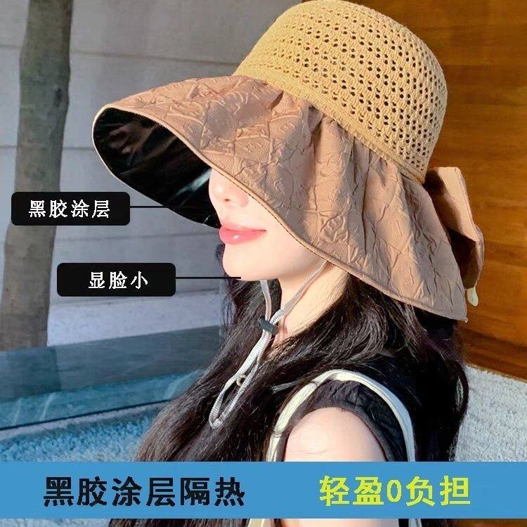 Bowknot Foldable Sun Hat for Women, Wide Brim UV Protection Bucket Hat