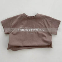 Family Matching Korean Style Letter Print Short Sleeve T-Shirt