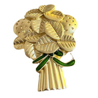 Vintage Matte Gold Brooch Retro Palace Style Simple Versatile Pin Accessory