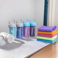 Cooling Towel Instant Relief Ice Silk Sweat-Absorbing Quick Dry for Sports & Fitness with Portable Canister