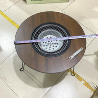 Portable Folding Fire Pit Table for Tea, BBQ, Outdoor Camping, Charcoal Grill
