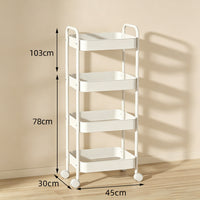 Multi-Layer Rolling Utility Cart with Wheels for Kitchen, Balcony, and Home Storage