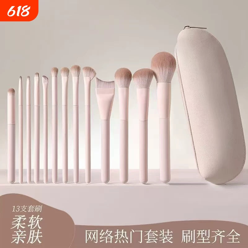 Professional 12-Piece Makeup Brush Set for Beginners - Eyeshadow, Blush, Contour, Nose Shadow, Blending