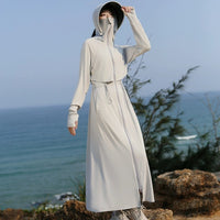 Women's UPF 50+ Hooded Sun Protection Jacket, Lightweight Cooling Long Sleeve Cover-Up