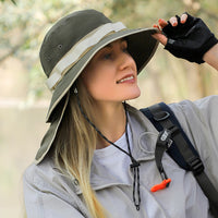 Women's Summer Sun Protection Hat with Neck Flap - Lightweight Breathable Fisherman Hiking Sun Hat