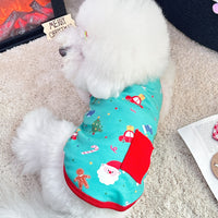 Christmas Pet Vest for Small Dogs and Cats, Thermal De Velvet Cotton, Festive Design
