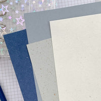 Milk Salt Coast Specialty Paper Loose-Leaf Notebook Refill Inserts M5 A7 A6 Sea Blue Fresh Mixed Material Paper