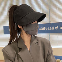 Women's Summer Sun Protection Visor Hat with Wide Brim and Neck Flap