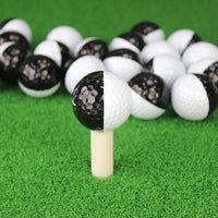 Golf Dual-Color Black & White Practice Balls with Alignment Line, Two-Layer Training Balls