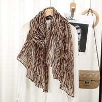 Bali Yarn Zebra Print Scarf for Women, Thin Headscarf, Travel Photo Silk Scarf