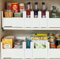 Under Sink Pull-Out Storage Basket for Kitchen Cabinets, Extendable Snack Organizer and Drawer Divider