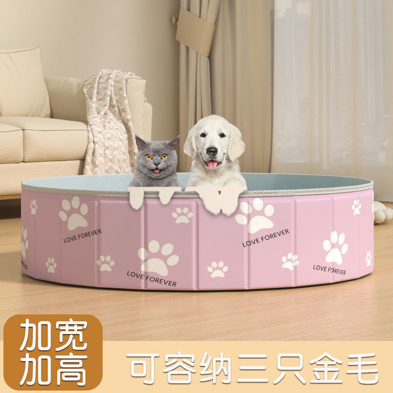 Foldable Pet Swimming Pool for Dogs, Portable Bathing Tub for Medium to Large Pets