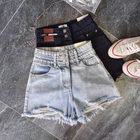 Plus Size High Waist Ripped Denim Shorts for Pear Shape Figures