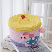 Handwoven Desktop Storage Basket Cute Festival Gift Box Entryway Snack Toy Organizer Bin