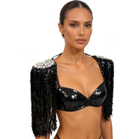 Sequin Tassel Epaulets Shoulder Pads for Costume Parties and Halloween