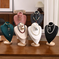 Wooden Mannequin Jewelry Display Stand for Necklaces, Rings, and Bracelets
