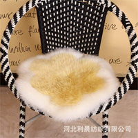 Sheepskin Round Plush Seat Cushion for Home and Office