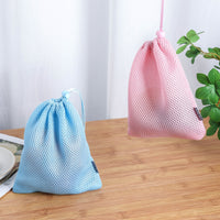 Drawstring Mesh Storage Bags for Toys and Sundries, Elastic Polyester