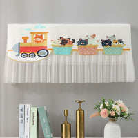 Cartoon Air Conditioner Dust Cover with Wind Deflector for Wall-Mounted Units, All-Season Protection, No Need to Remove When Starting