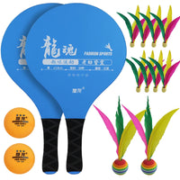 Professional Badminton Paddle Set with Shuttlecocks and Wooden Rackets for Kids and Adults