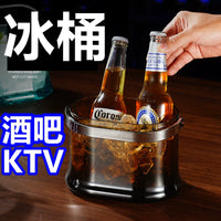 Thickened Acrylic Ice Bucket for Bar KTV Parties - High-Capacity Wine and Champagne Chiller