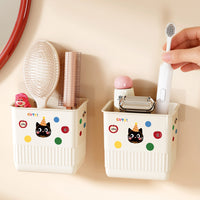 Wall-Mounted Toothbrush and Comb Holder with Drainage for Bathroom
