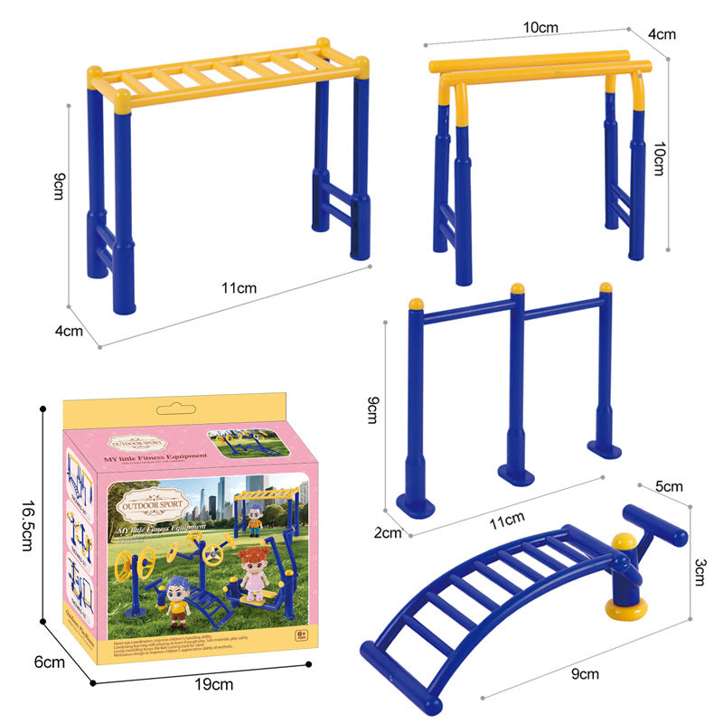 Miniature Dollhouse Fitness Equipment Set
