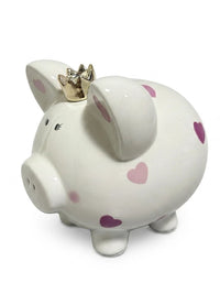 Ceramic Crown Piggy Bank for Kids and Adults