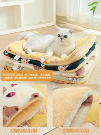 Pet Plush Mat for Cats and Dogs, Thickened Warm Winter Bed, All-Season Universal Floor Cushion