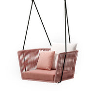 Outdoor Indoor Rattan Woven Hanging Swing Chair with Stand, Patio Garden Balcony Lounge Sofa