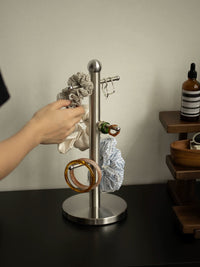 Shy Pear Stainless Steel Jewelry Organizer Stand for Necklaces and Hair Ties
