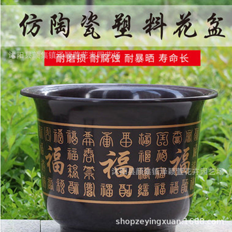 Thickened Plastic Flower Pot for Indoor/Outdoor Plants - Roses, Succulents, Green Dill