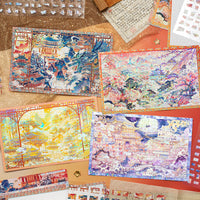 3D Laser Silver Puzzle Sticker Set with Background Card, Waterproof Creative Decompression Toy for Kids
