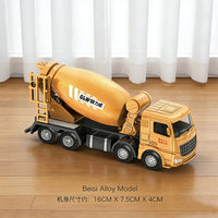 Kids' Alloy Construction Vehicle Set - Excavator, Crane, Mixer Truck, and More - Realistic Engineering Model Toys for Boys