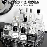 Acrylic 3-Tier Countertop Organizer with Guardrail for Perfume, Cosmetics, and Skincare