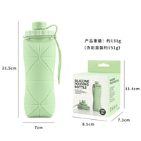 Creative Collapsible Silicone Water Bottle - Large Capacity Outdoor Sports Diamond-Shaped Portable Retractable Anti-Fall Water Cup