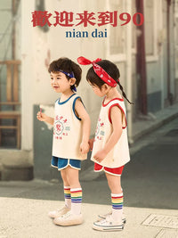 Children's Retro Patriotic Performance Costume Set for Kindergarten
