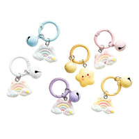 Cute Cartoon Rainbow Cloud Star Bell Keychain Bag Pendant Backpack Charm Gift