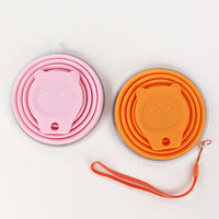 Collapsible Silicone Travel Cup with Cartoon Design - Portable Outdoor Water Bottle