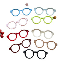 9-Color Mini Plastic Doll Glasses Frames for DIY Crafts and Plush Toy Decoration