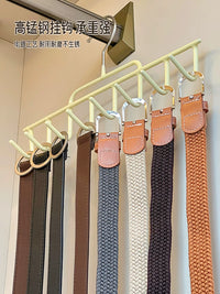 Multi-functional Belt Scarf Tie Hanger with Hooks for Closet Organization, Space-Saving Wardrobe Storage Rack