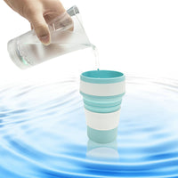 Portable Collapsible Silicone Travel Mug with Lid - 350ml/500ml Folding Cup for Outdoor Activities