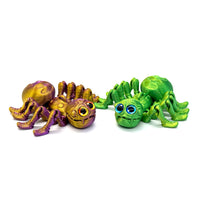 3D Printed Articulated Big Eye Spider Keychain Halloween Toy Model