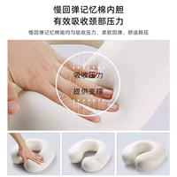 Memory Foam U-Shaped Neck Pillow for Travel and Napping, 360° Support