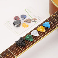 REWDES Celluloid Guitar Picks Set with Storage Box, Mixed Colors and Thicknesses