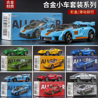 1:64 Scale Alloy Sports Car Model with Road Signs, Collectible Die-cast Toy Vehicle for Boys